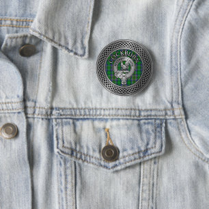 Badge Rond 5 Cm Clan Cockburn Crest & Tartan Knot