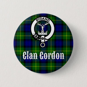 Badge Rond 5 Cm Clan Gordon Tartan Crest