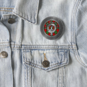 Badge Rond 5 Cm Clan MacPhail Crest & Tartan Knot