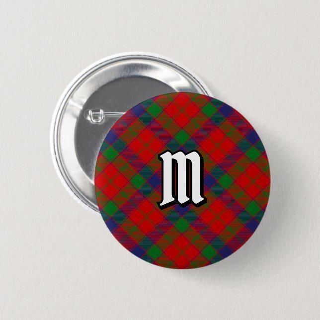 Badge Rond 5 Cm Clan Robertson Bouton Tartan (Devant & derrière)