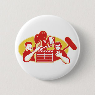 Badge Rond 5 Cm Clapet Soundman d'appareil-photo de film de