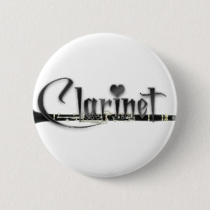 Badge Rond 5 Cm Clarinette d'amour de la clarinette I