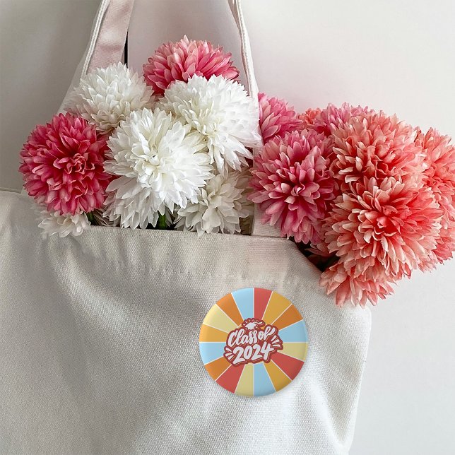 Badge Rond 5 Cm Classe de 2024 Célébration des diplômes (Class of 2024 Graduation Celebration Button)