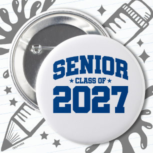 Badge Rond 5 Cm Classe de 2027 Lycée Graduation Senior 2027