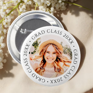 Badge Rond 5 Cm Classe Grad de 20XX Simple moderne photo personnal