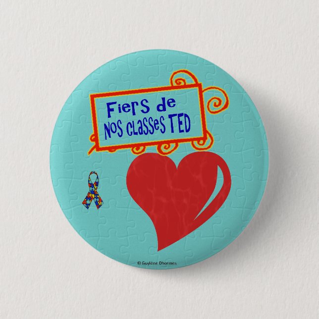 Badge Rond 5 Cm Classes TED de Fiers de nos (Devant)
