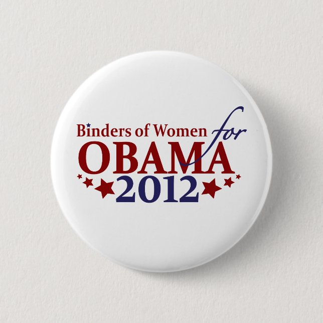 Badge Rond 5 Cm Classeurs des femmes pour Obama 2012 (Devant)