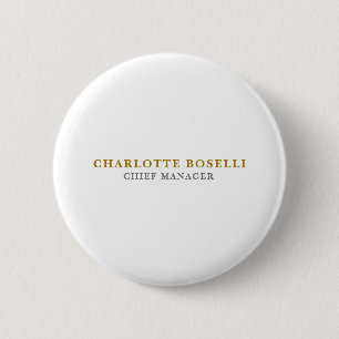 Badge Rond 5 Cm Classique Minimaliste Professionnel Couleur Or