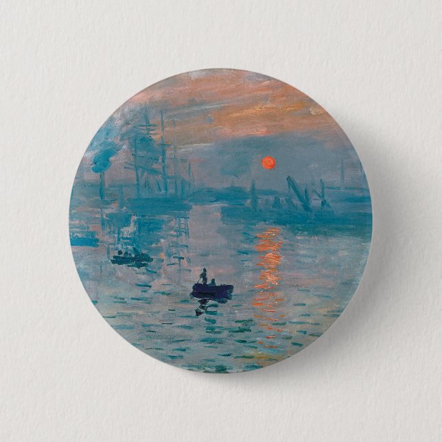 Badge Rond 5 Cm Claude Monet Impression Sunrise Français (Devant)