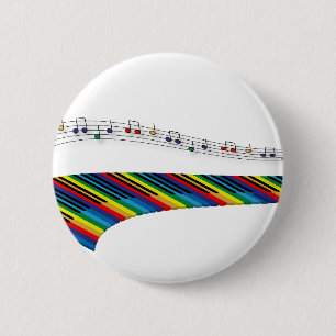 Badge Rond 5 Cm Clavier de piano coloré