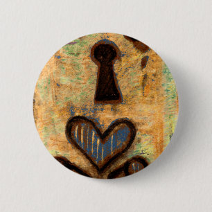 Badge Rond 5 Cm Clavier et coeur