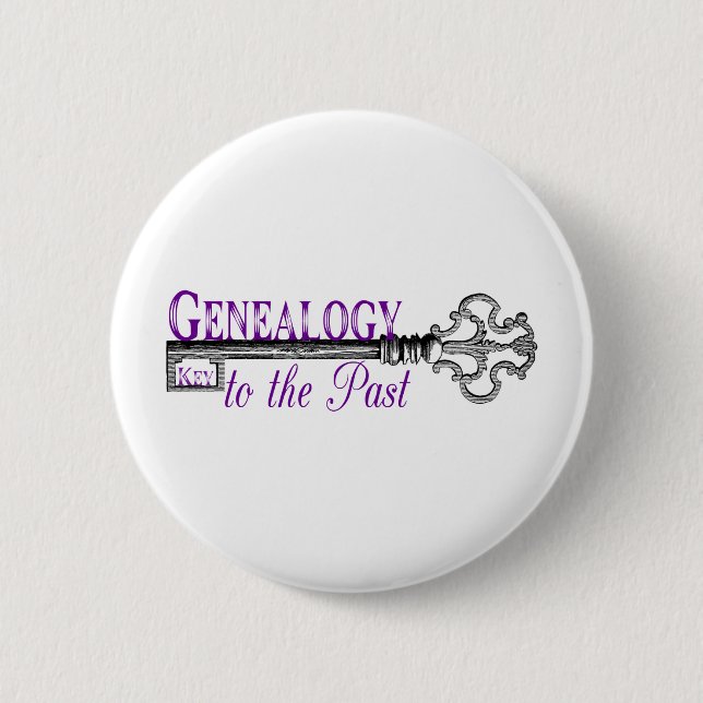 Badge Rond 5 Cm Clé généalogique du passé (Devant)