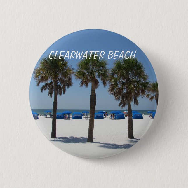 Badge Rond 5 Cm Clearwater Beach, Florida Button (Devant)
