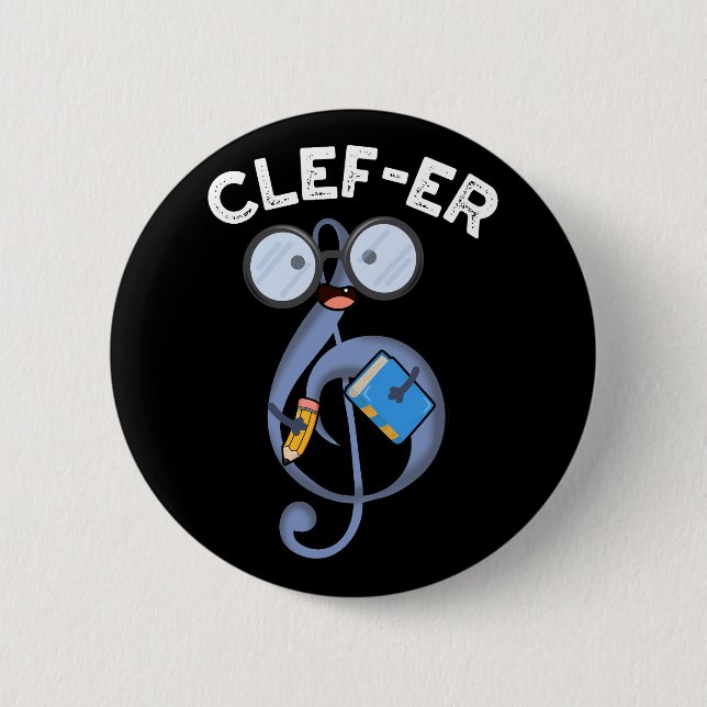 Badge Rond 5 Cm Clef er Funny Music Pun Dark BG (Devant)