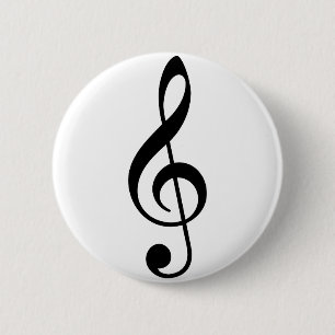 Badge Rond 5 Cm Clef triple