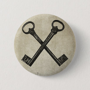 Badge Rond 5 Cm Clés croisées