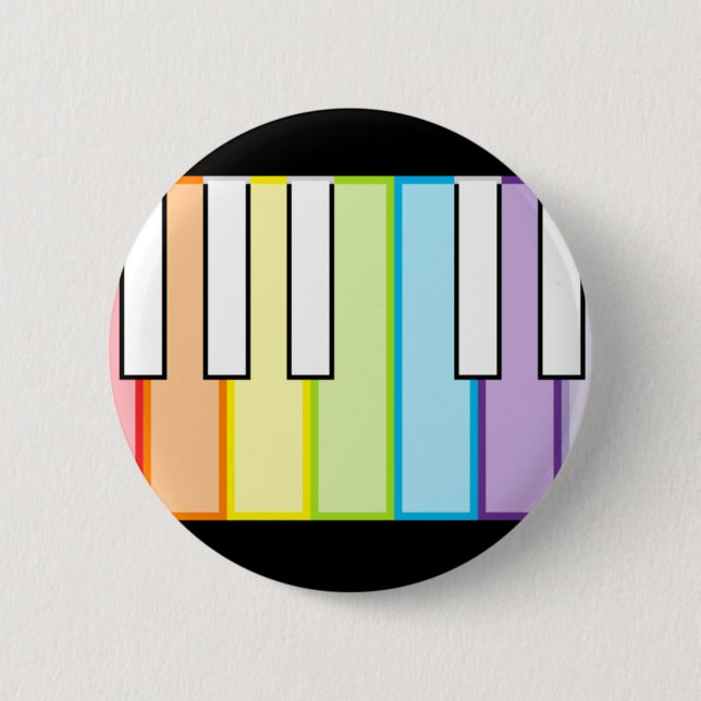 Badge Rond 5 Cm clés de piano (Devant)