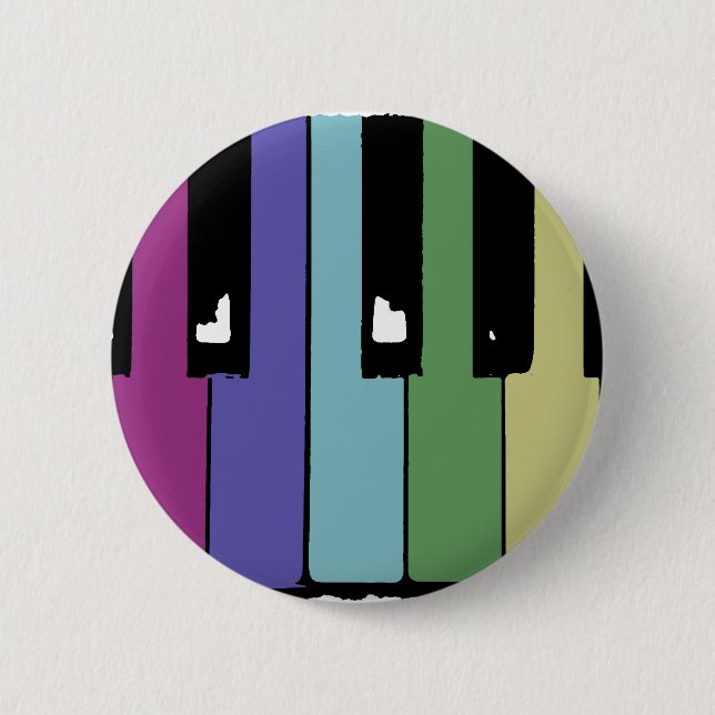 Badge Rond 5 Cm Clés de piano (Devant)