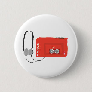 Badge Rond 5 Cm Clin de Sony walkman rétro 80's nostalgie
