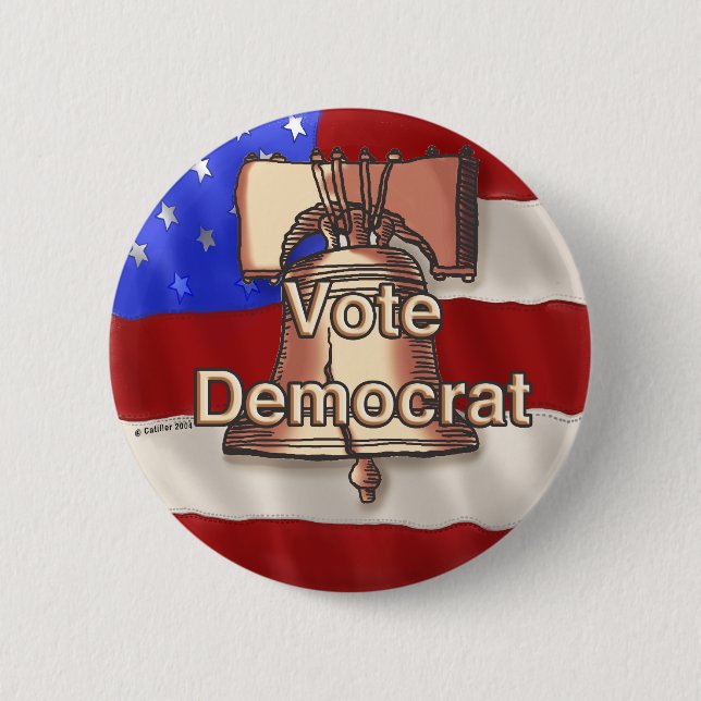 Badge Rond 5 Cm Clin d'oeil démocrate du vote (Devant)