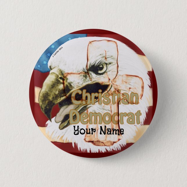 Badge Rond 5 Cm Clin ronde démocrate-chrétien (Devant)