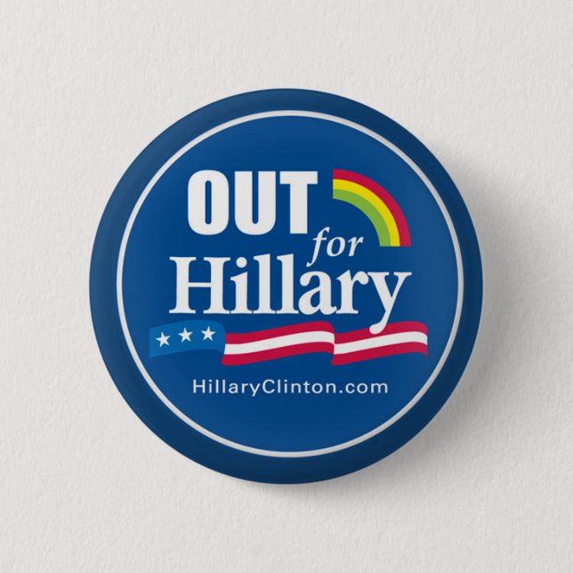 Badge Rond 5 Cm Clinton "" boutonnent l'homosexuel (Devant)