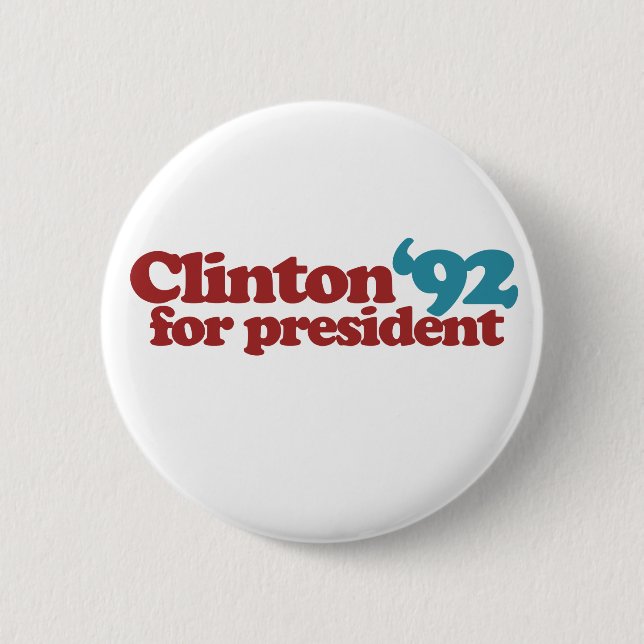 Badge Rond 5 Cm Clinton Gore 92 (Devant)