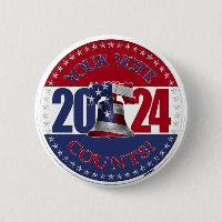 Cloche de la Liberté 2024 Rouge et Bleu Votre Vote