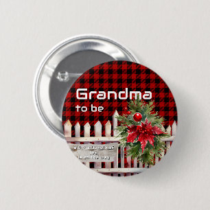 Badge Rond 5 Cm Clôture de Noël Plaid de Buffalo Grand-mère à veni