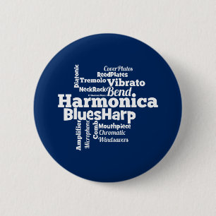 Badge Rond 5 Cm Cloud Harmonica Word