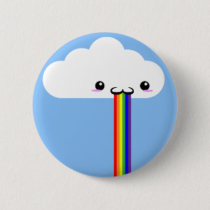 Badge Rond 5 Cm Cloud Puking Rainbow Pin