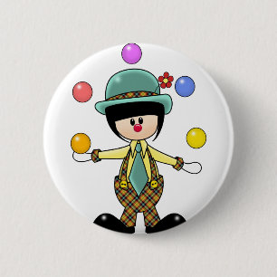 Badge Rond 5 Cm Clown de jonglerie fait sur commande
