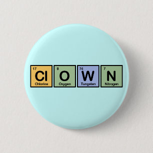 Badge Rond 5 Cm Clown fait d'éléments