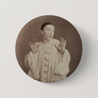 Badge Rond 5 Cm Clown Pierrot vintage