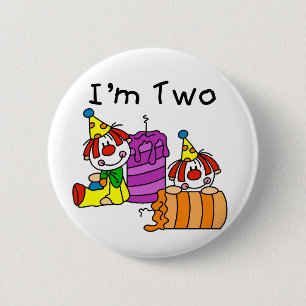 Badge Rond 5 Cm Clowns et bougies de 2èmes T-shirts et cadeaux