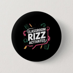 Badge Rond 5 Cm Clroom Rizz Activé, Gen Z Alpha, Retour à l'école
