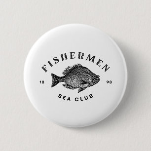 Badge Rond 5 Cm Club de pêcheurs en mer