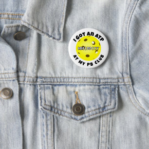 Badge Rond 5 Cm Club de Pickleball ATP Jaune Personnalisé