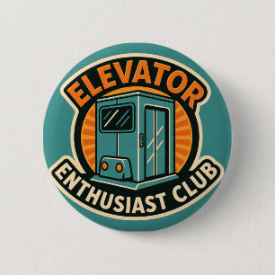 Badge Rond 5 Cm Club des passionnés d'ascenseurs – Design Moderne