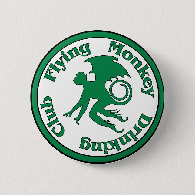 Badge Rond 5 Cm Club potable de singe de vol (Devant)