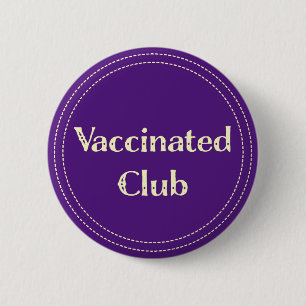 Badge Rond 5 Cm Club vacciné (violet)