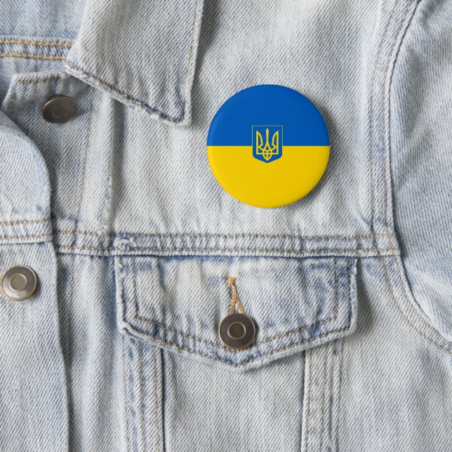 Badge Rond 5 Cm Coat des bras de Ukrainian (En situation)