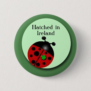 Badge Rond 5 Cm Coccinelle irlandaise