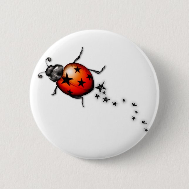 Badge Rond 5 Cm Coccinelle Rockstar (Devant)