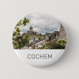 Badge Rond 5 Cm Cochem Moselle Panorama Allemagne Souvenir