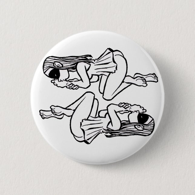 Badge Rond 5 Cm Cochlée et bouton d'Eustachia (Devant)