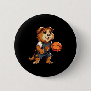 Badge Rond 5 Cm Cochons de Guinée de basket-ball