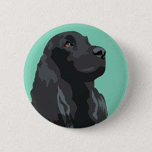 Badge Rond 5 Cm Cocker Spaniel - Noir - Modèles de race de base