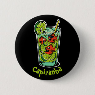 Badge Rond 5 Cm Cocktail Caipiranha - Boisson Tropicale amusante d