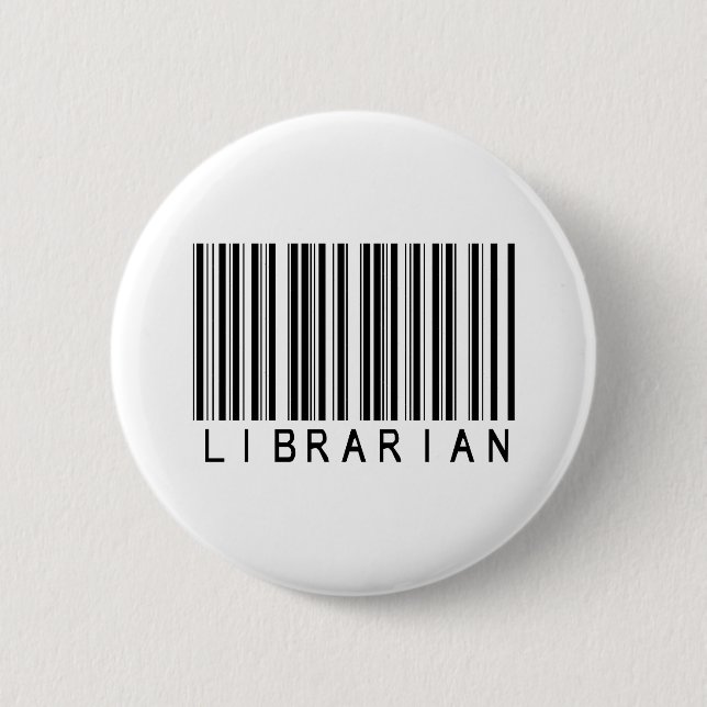 Badge Rond 5 Cm Code barres de bibliothécaire (Devant)